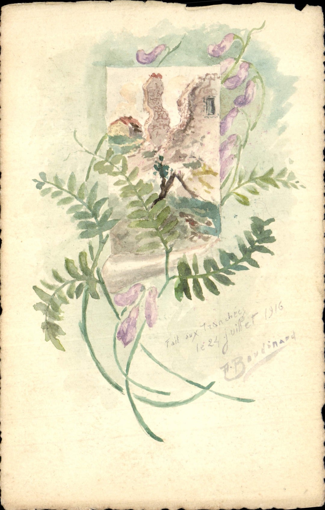 Fait aux tranchées — 24 juillet 1916 — P. Boudinard
