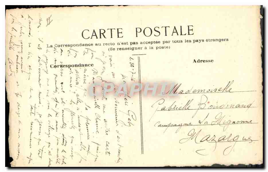 Fait aux tranchées — 24 juillet 1916 — P. Boudinard — Back