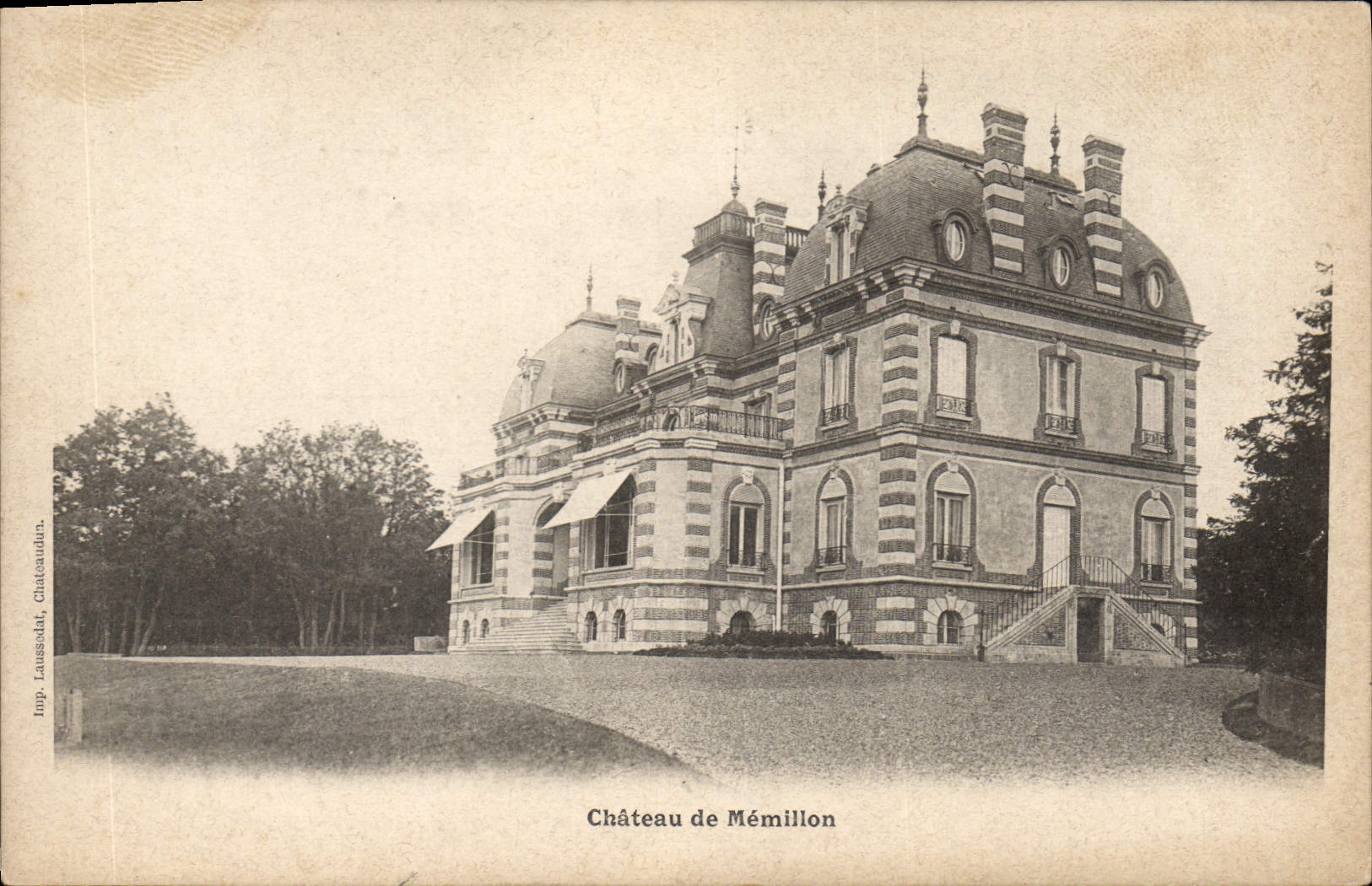 Château de Mémillon — vue du château — Imp. Laussat, Châteauneuf