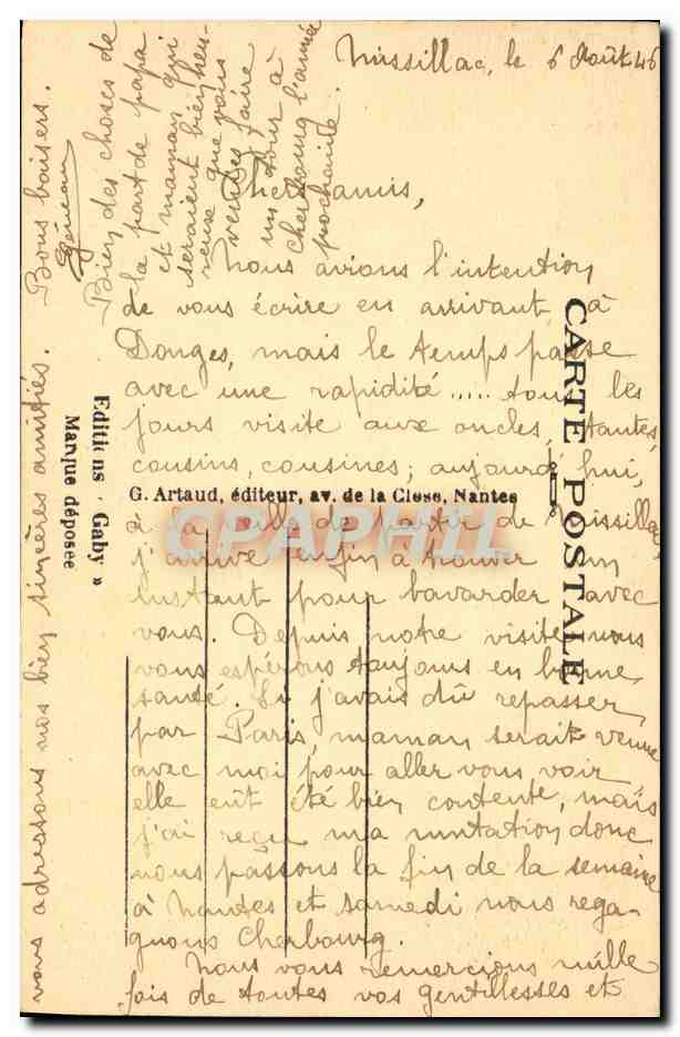 CPA Chateau de la Brestesche au clair de lune Missillac — Verso
