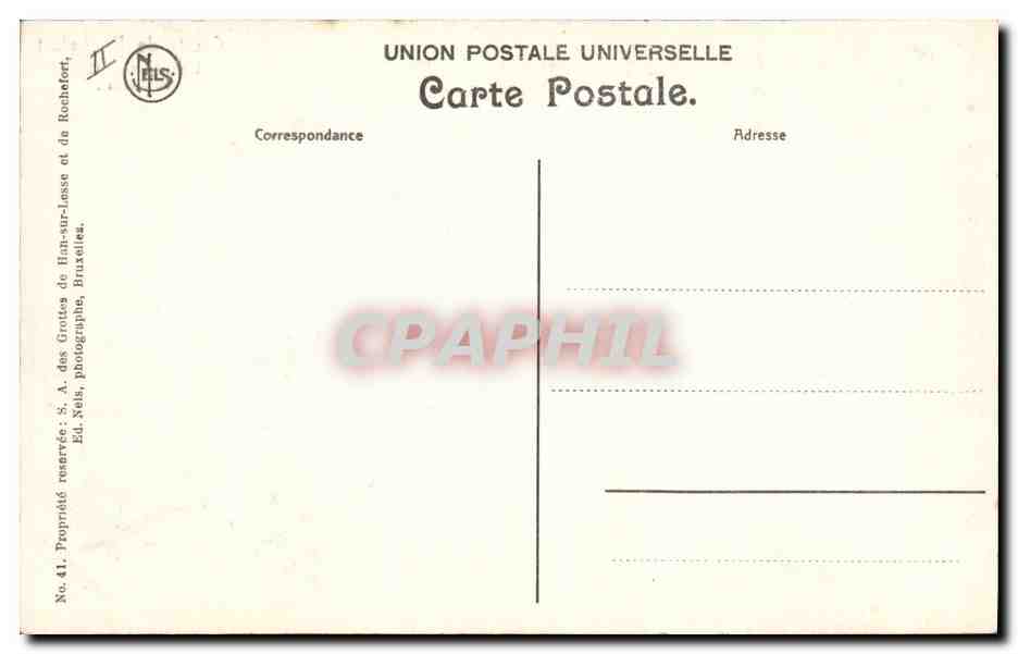 CPA Grottes Grotte de Rochefort L'entree de la salle du Sabbat — Rückseite