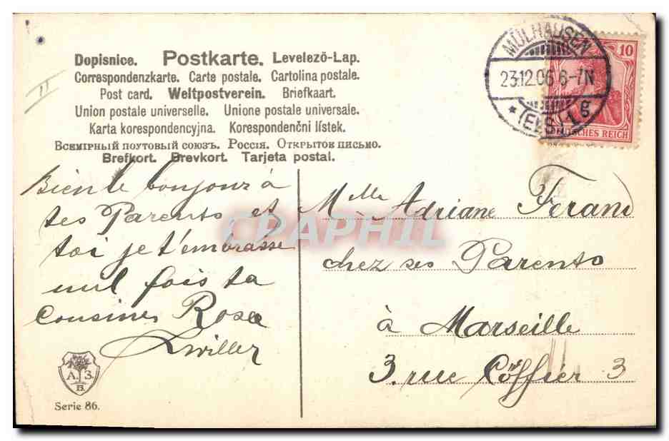 CPA Fantaisie Enfants Poupee   — Rückseite