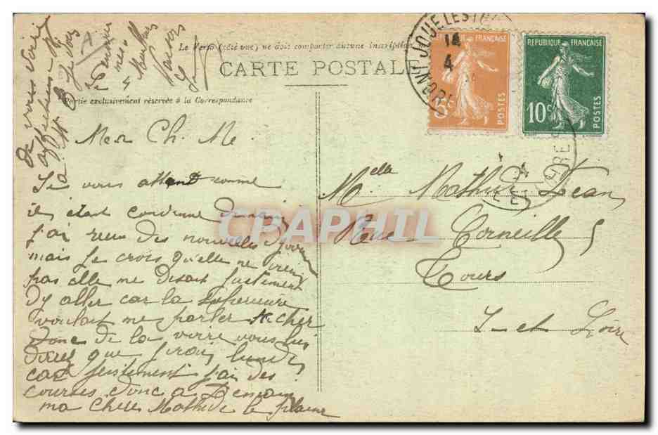 Ländliche Puppe — Tourangelle Campagne (1900) — Mamour, Foto, Tours — Rückseite