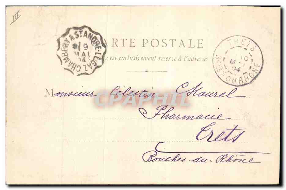 CPA Palais de justice Chambery — Verso