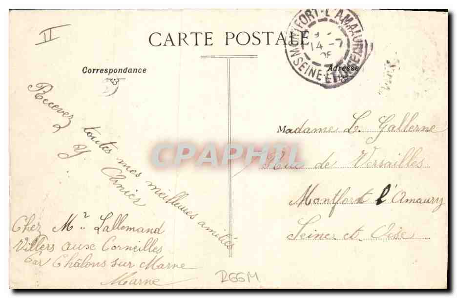 CPA Palais de justice Chalons sur Marne — Verso