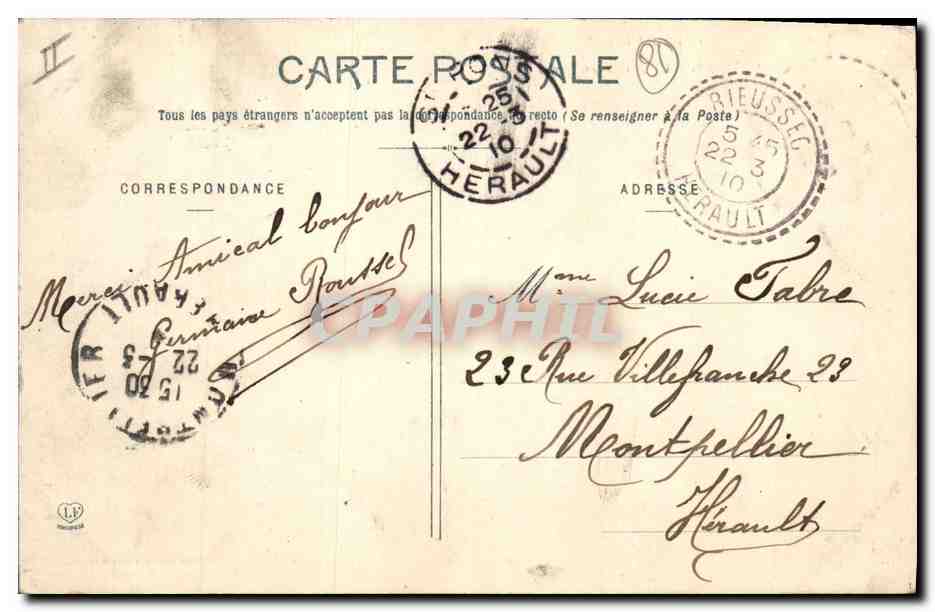 CPA Palais de justice Castres Le Tribunal civil — Verso