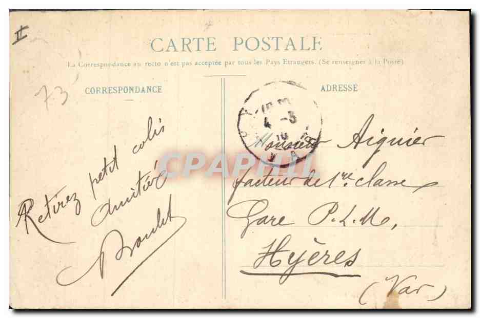 CPA Chambery La place du Palais de justice Monument de Favre — Verso