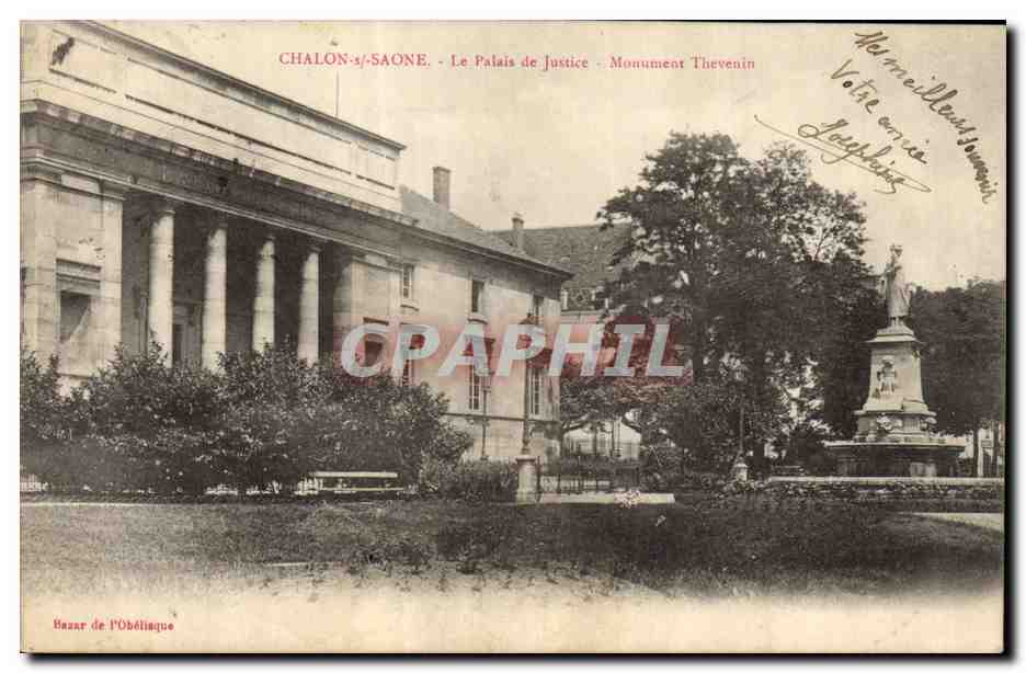 CPA Palais de justice Monument Thevenin Chalon sur Saone