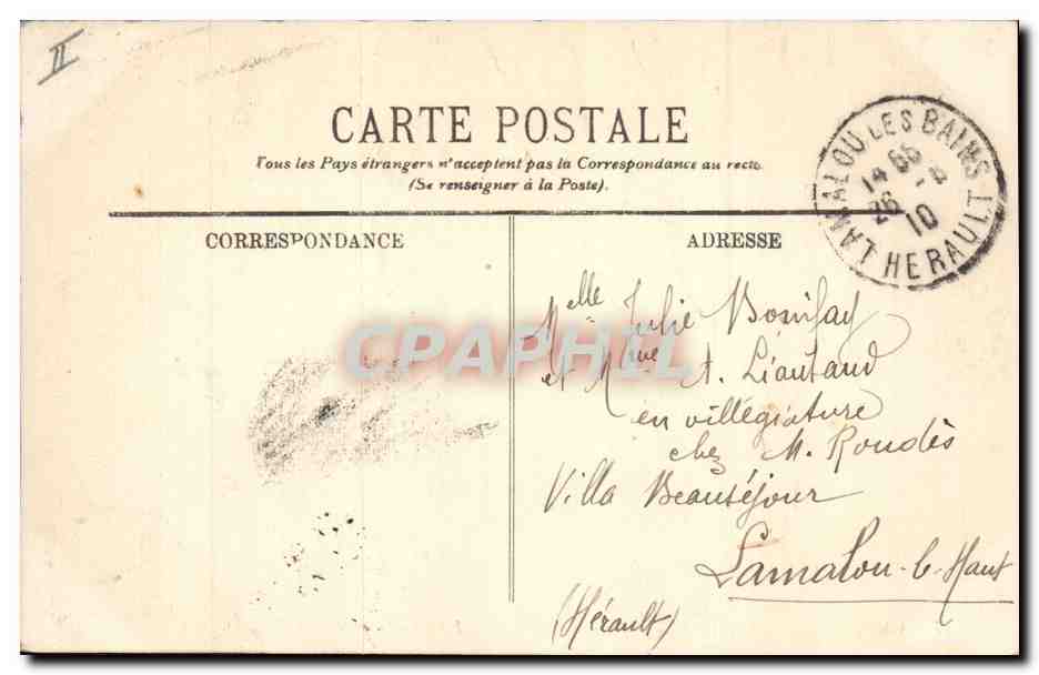 CPA Chalon sur Saone Le Palais de justice et la fontaine Thevenin — Verso