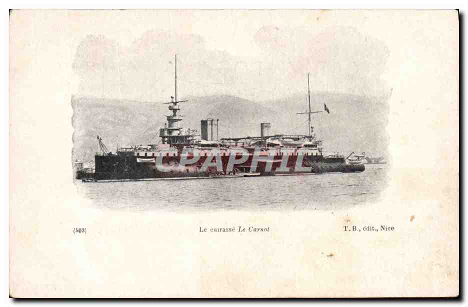Le cuirassé Le Carnot — (503) — T.B., édit., Nice