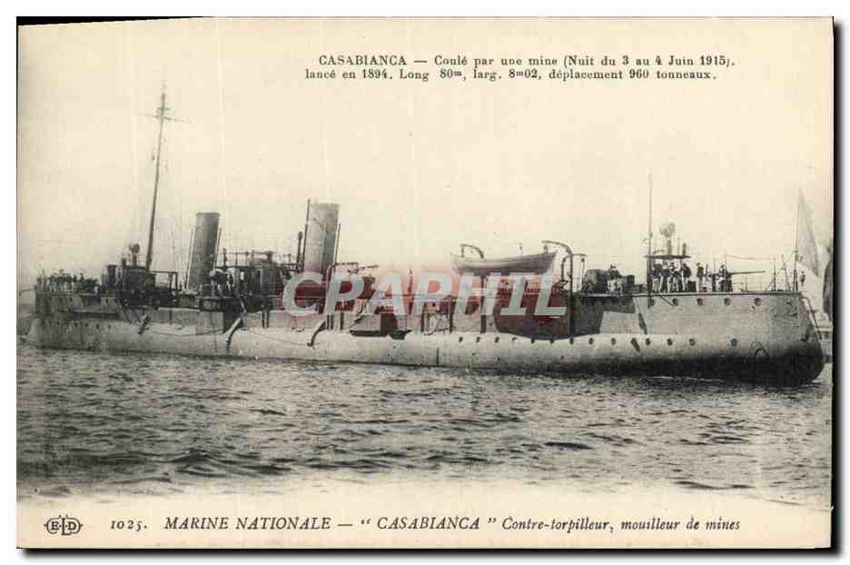 CPA Bateau de Guerre Casablanca Contre torpilleur mouilleur de mines