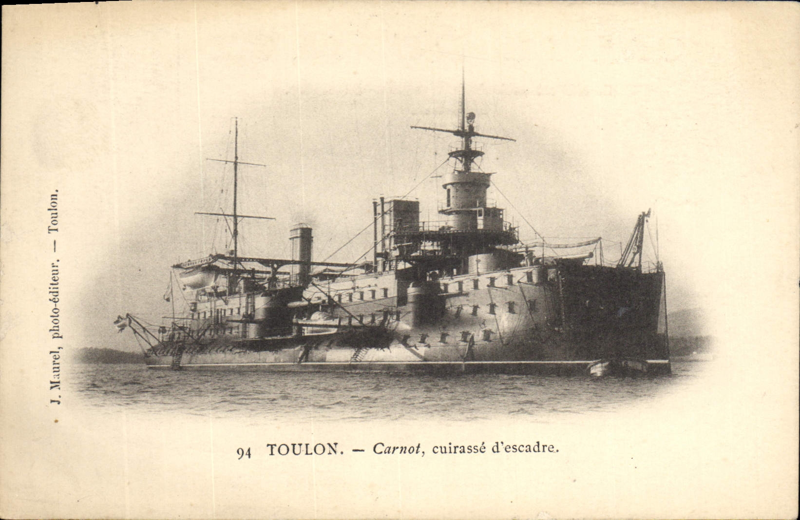 Toulon — Le cuirassé Carnot — J. Maurel, photo-éditeur, Toulon, n°94