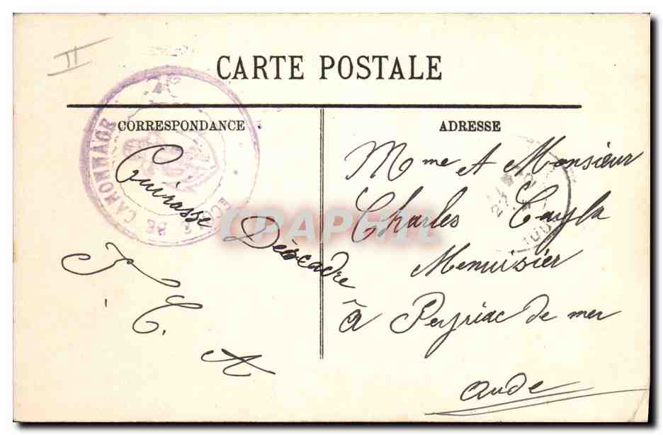 Cuirassé Carnot — Marine de Guerre — LL — Reverso