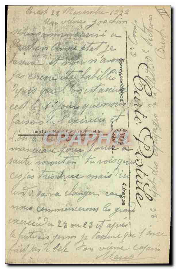 Le "Condé", Croiseur-Cuirassé de 1ère classe — LL. — Marine de Guerre — Verso