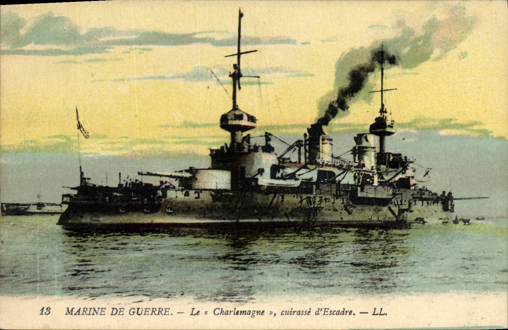 Marine de guerre — Le « Charlemagne », cuirassé d'Escadre — LL. — N° 13