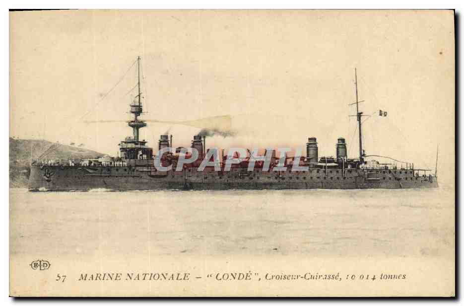 CPA Bateau de Guerre Conde Croiseur Cuirasse 