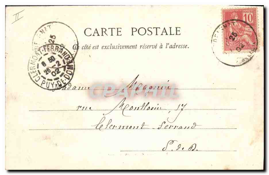 CPA Prefecture de Gueret — Verso