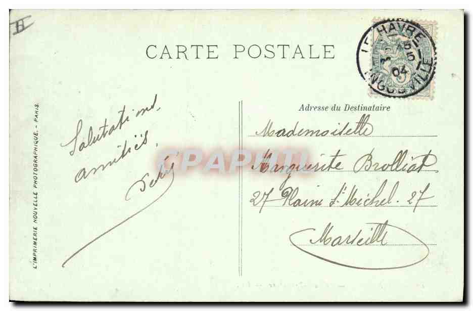 CPA Le Havre Sous Prefecture Tramway — Verso