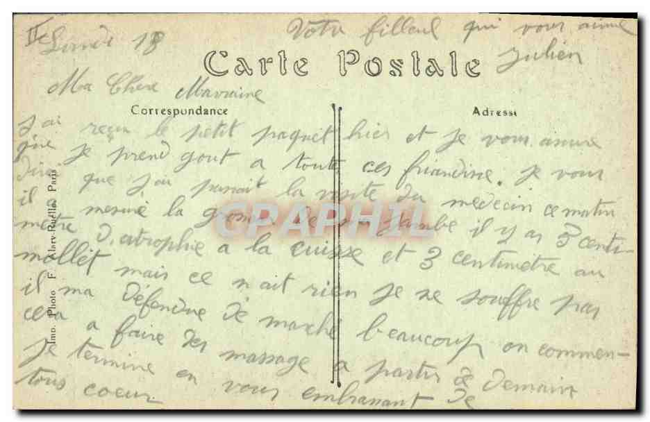 CPA Prefecture Gueret — Verso