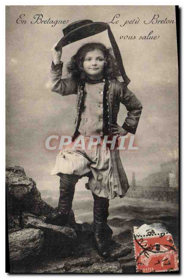 CPA Folklore Bretagne Enfant