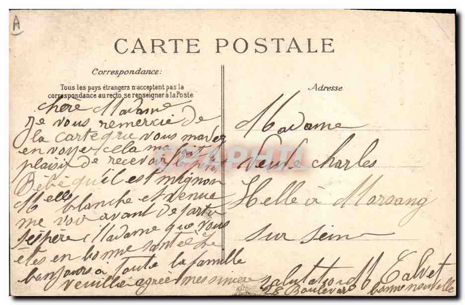 CPA Folklore Bretagne Enfant — Verso