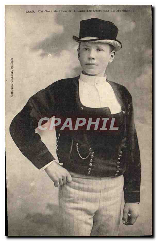 CPA Folklore Un gars de Gourin Morbihan 