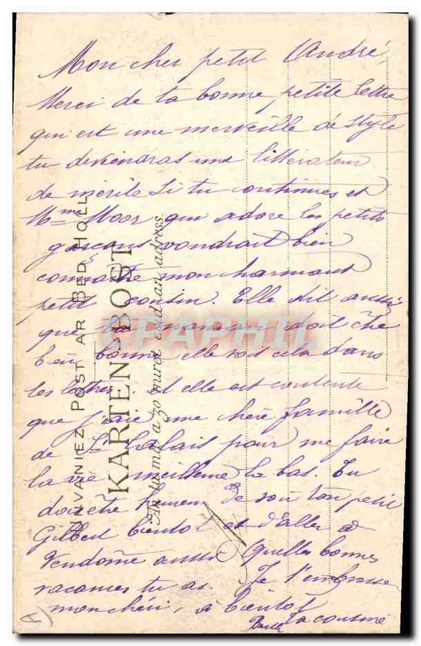 CPA Folklore Un gars de Gourin Morbihan  — Verso
