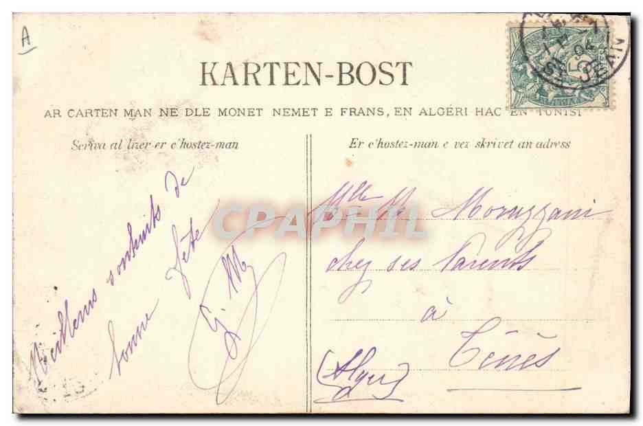 CPA Folklore Jeune breton  — Verso