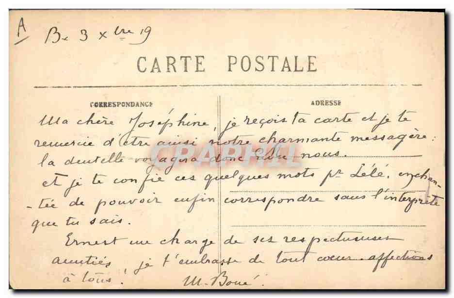 CPA Folklore Chez le Quemener L'essayage de la toilette — Verso