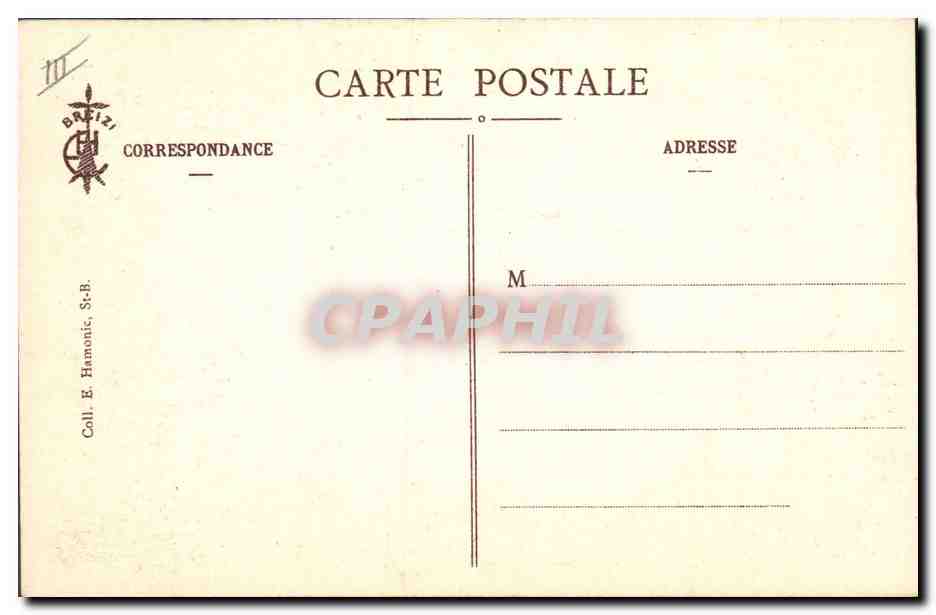 CPA Folklore Paysan breton Tete d'etude  — Verso