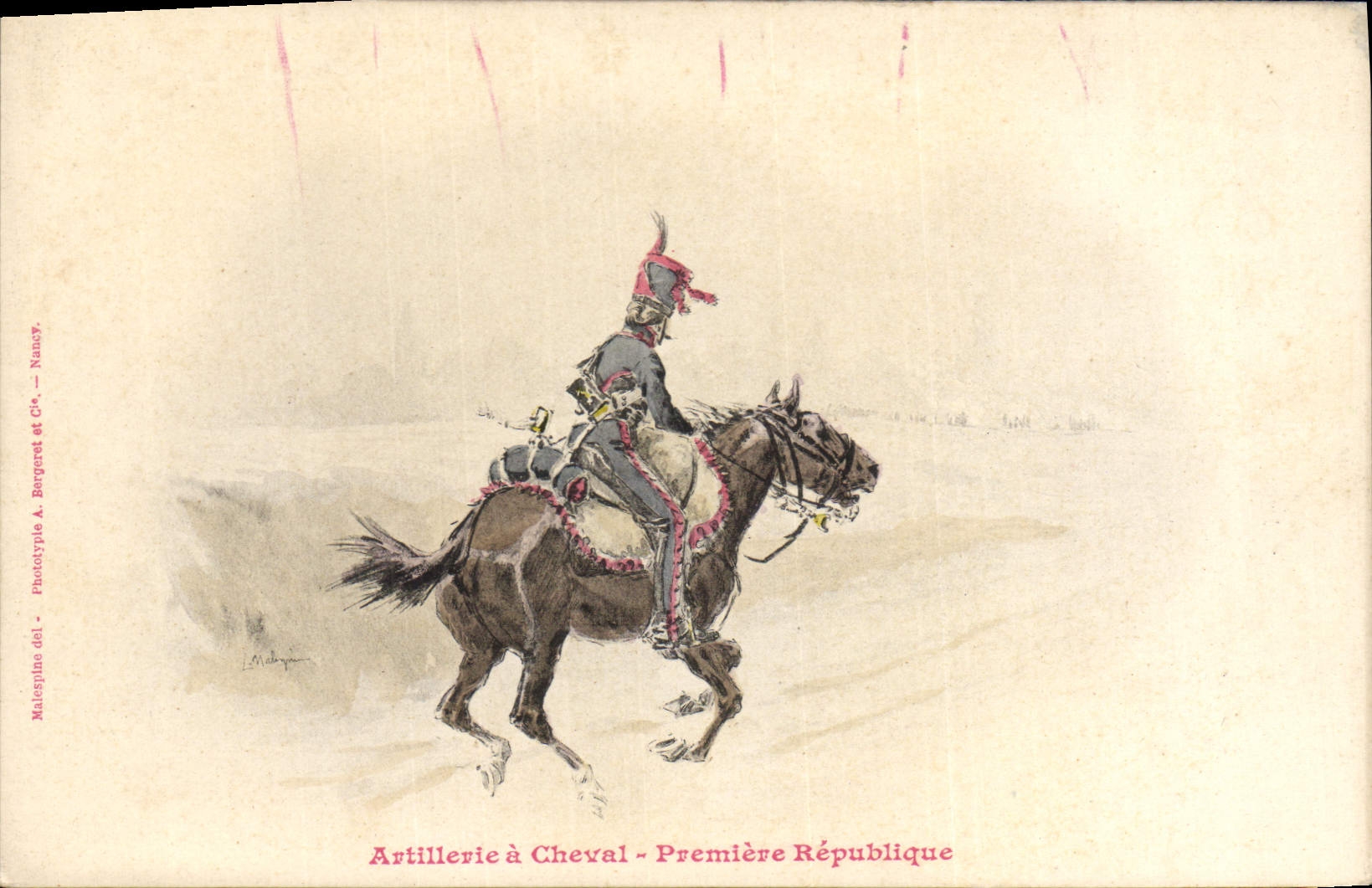Artillerie à Cheval - Première République — Phototypie del. — Bergeret et Cie — Nancy