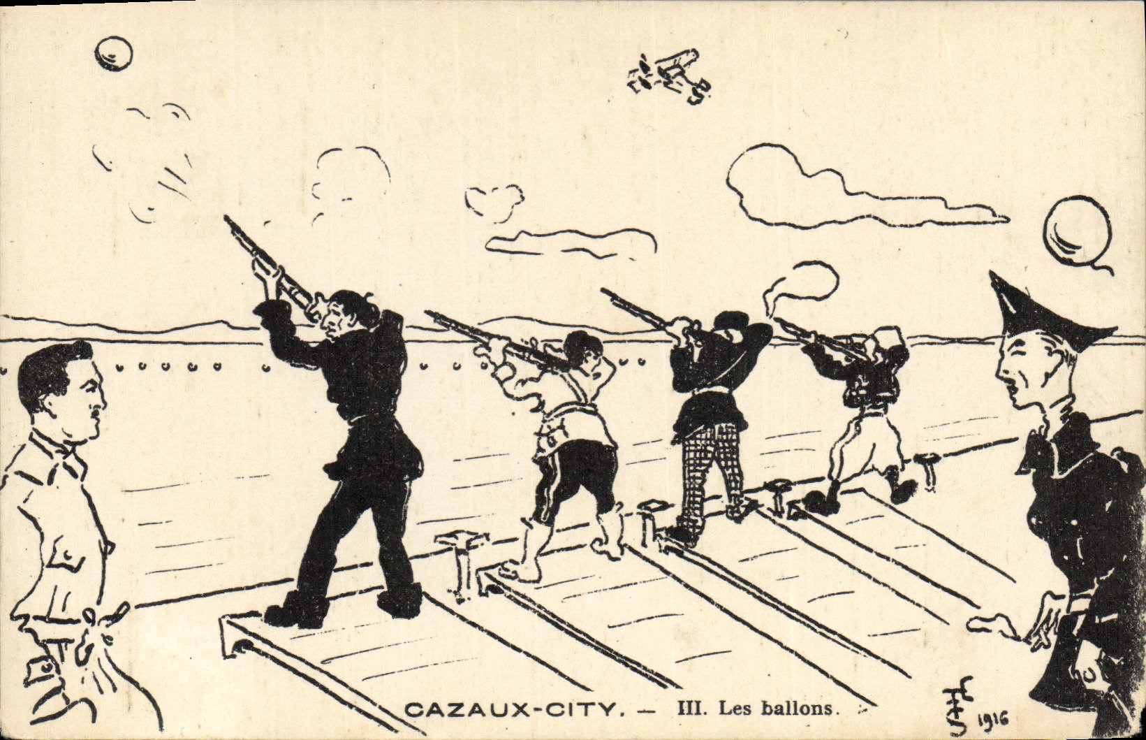 CPA Militaria Cazaux City Les ballons