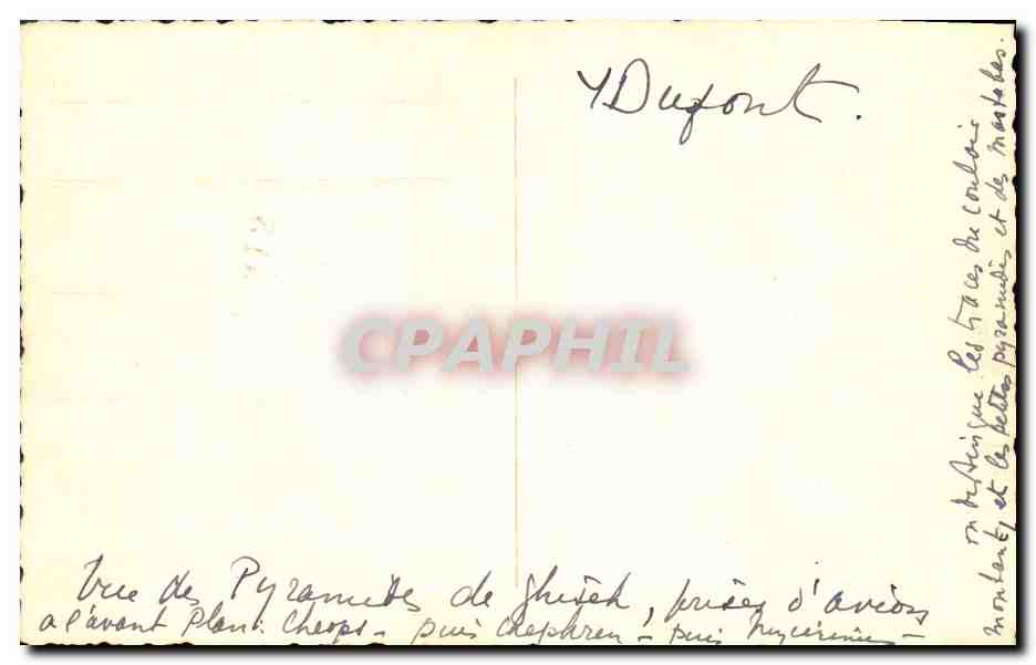 CARTE PHOTO Egypt Egypte Pyramides — Rückseite