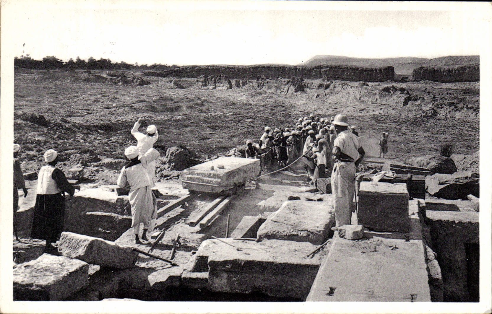 CPA Egypt Egypte Fondation Egyptologique Reine Elisabeth Fouilles d'El Kab 