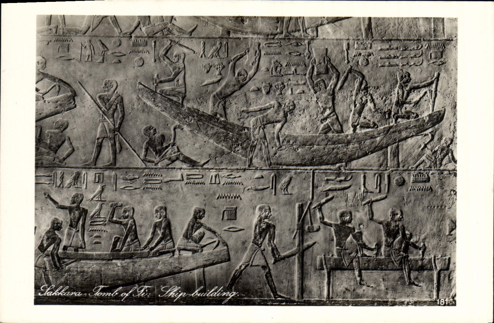 Sakkara. Tombe de Ti. Construction navale — Édition Lehnhert & Landrock, n° 1815