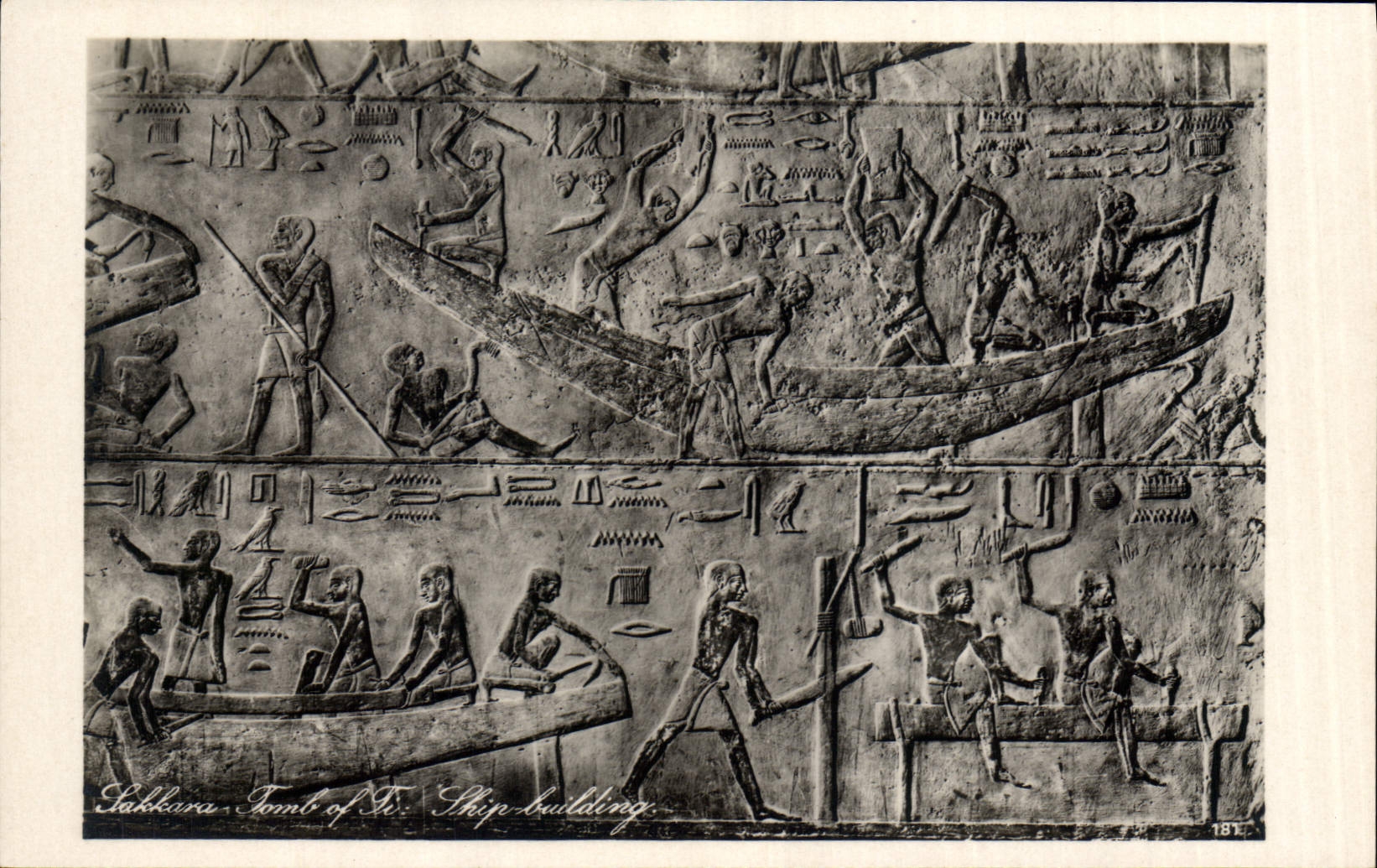 Sakkara - Tombe de St. - Construction de bateaux — éditeur Lehner & Landrock, n° 181