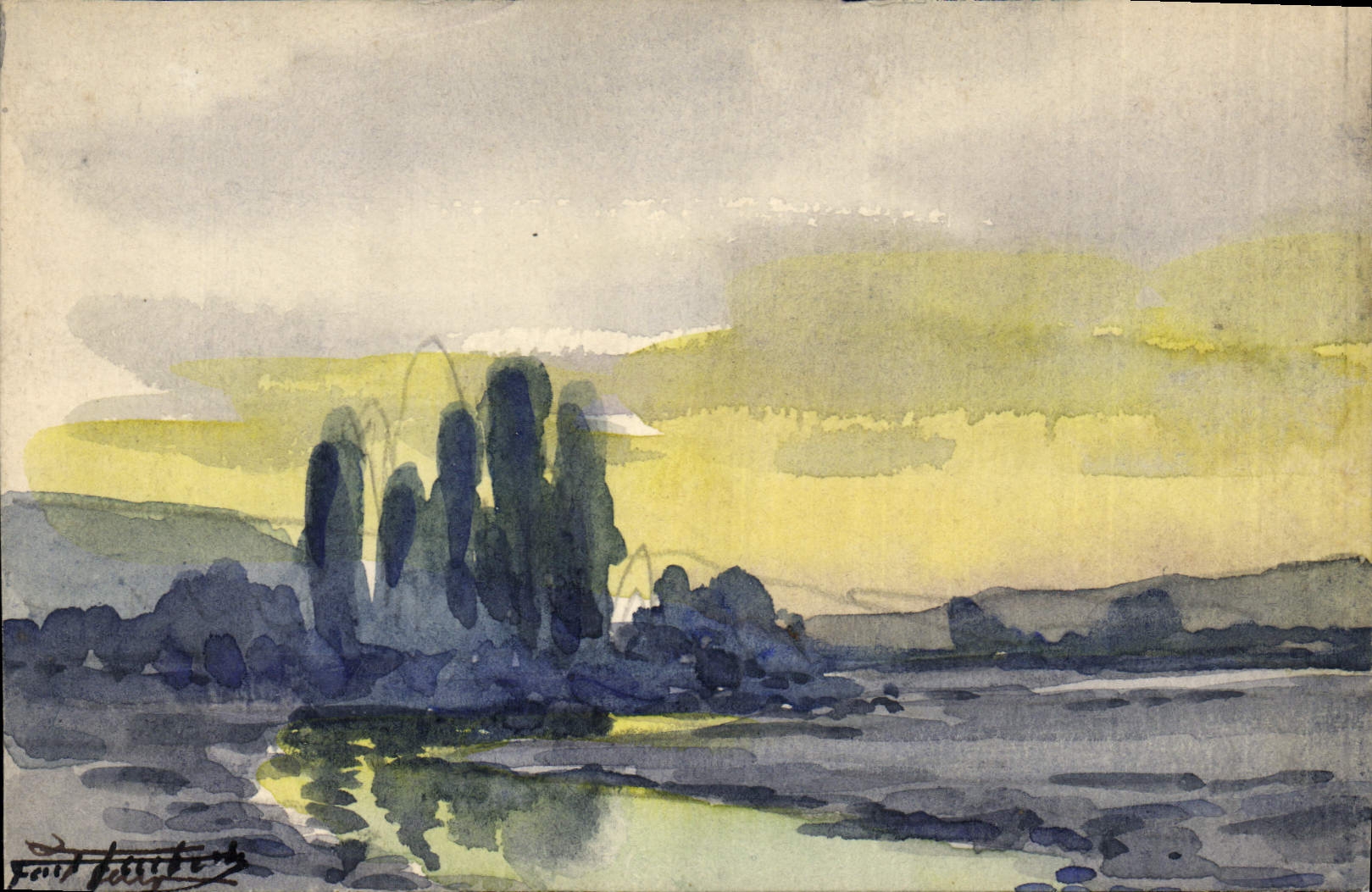 CPA Fantaisie (dessin a la main)  Paysage 