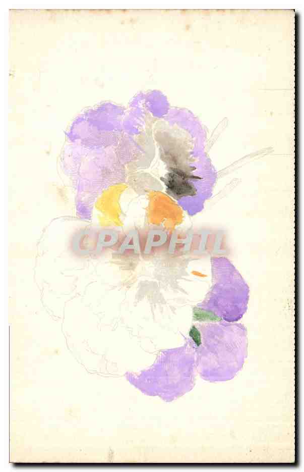 CPA Fantaisie (dessin a la main)  Fleurs 
