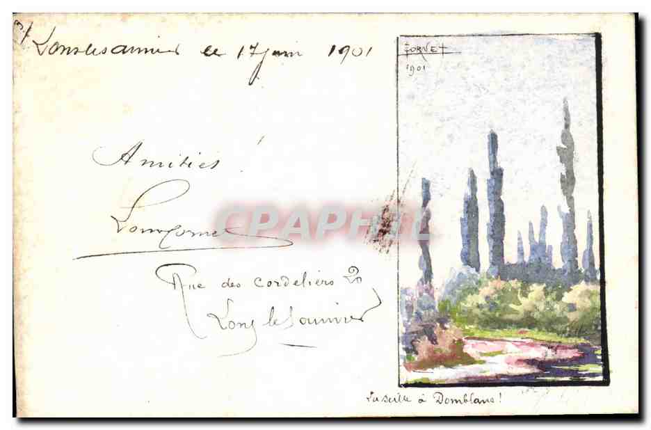 Vue des cèdres à Domblans — Fornet, 1901
