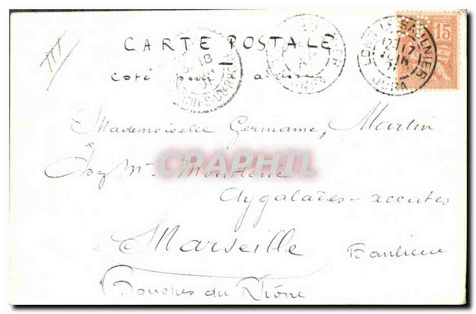 Vue des cèdres à Domblans — Fornet, 1901 — Verso