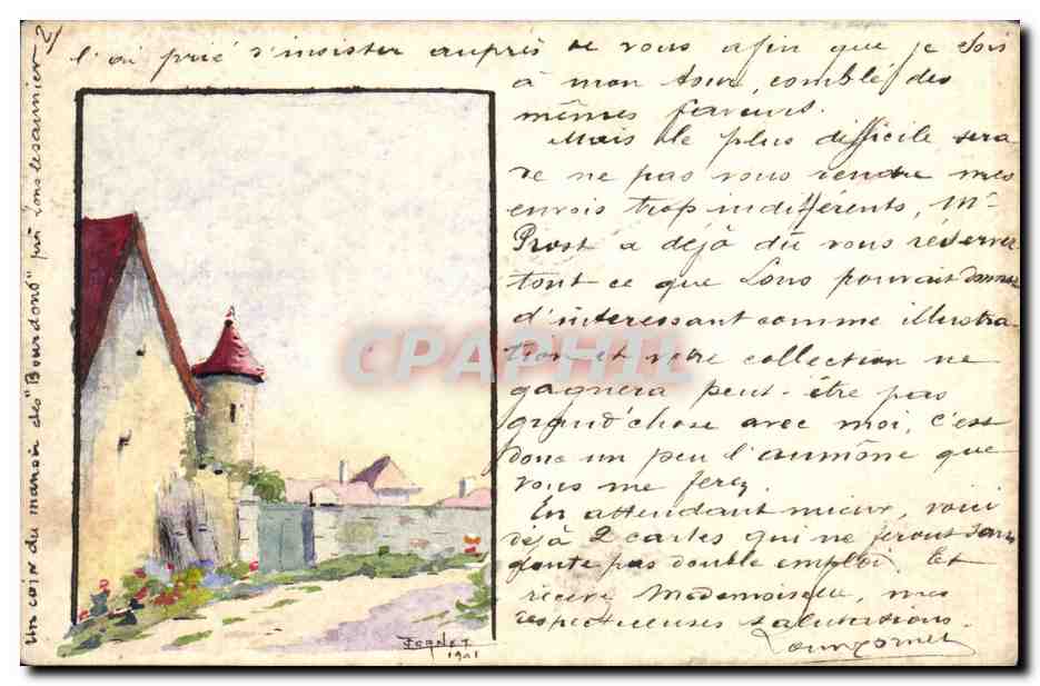 Vue du château de Baudondon — dessin de Foglet — 1901