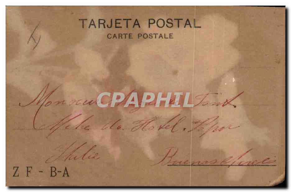 Fleurs de pensée — peinture à l'huile — éditeur Tarjeta Postal — Verso
