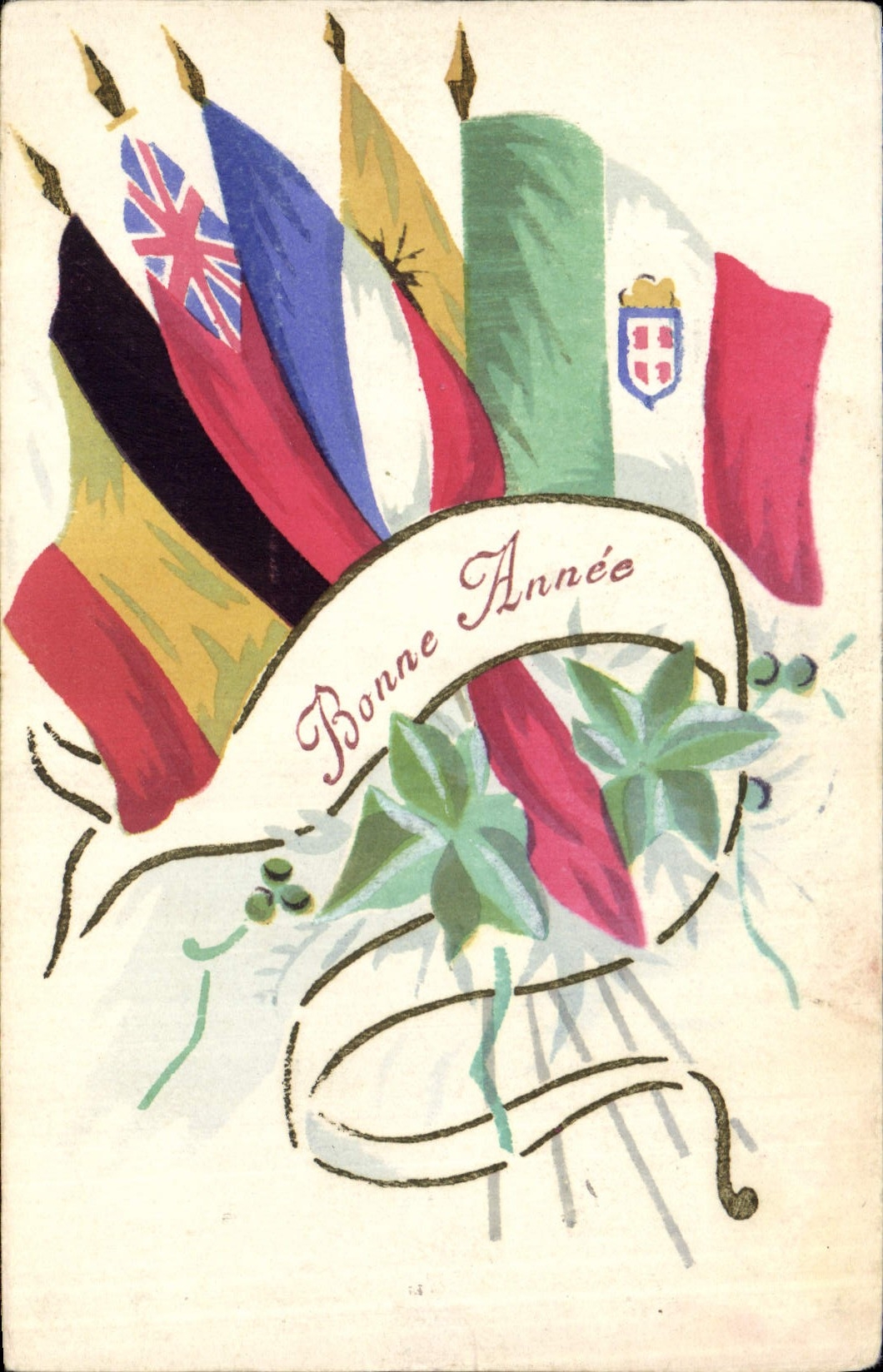 Diverse nazioni — Buon Anno — Cartolina postale militare