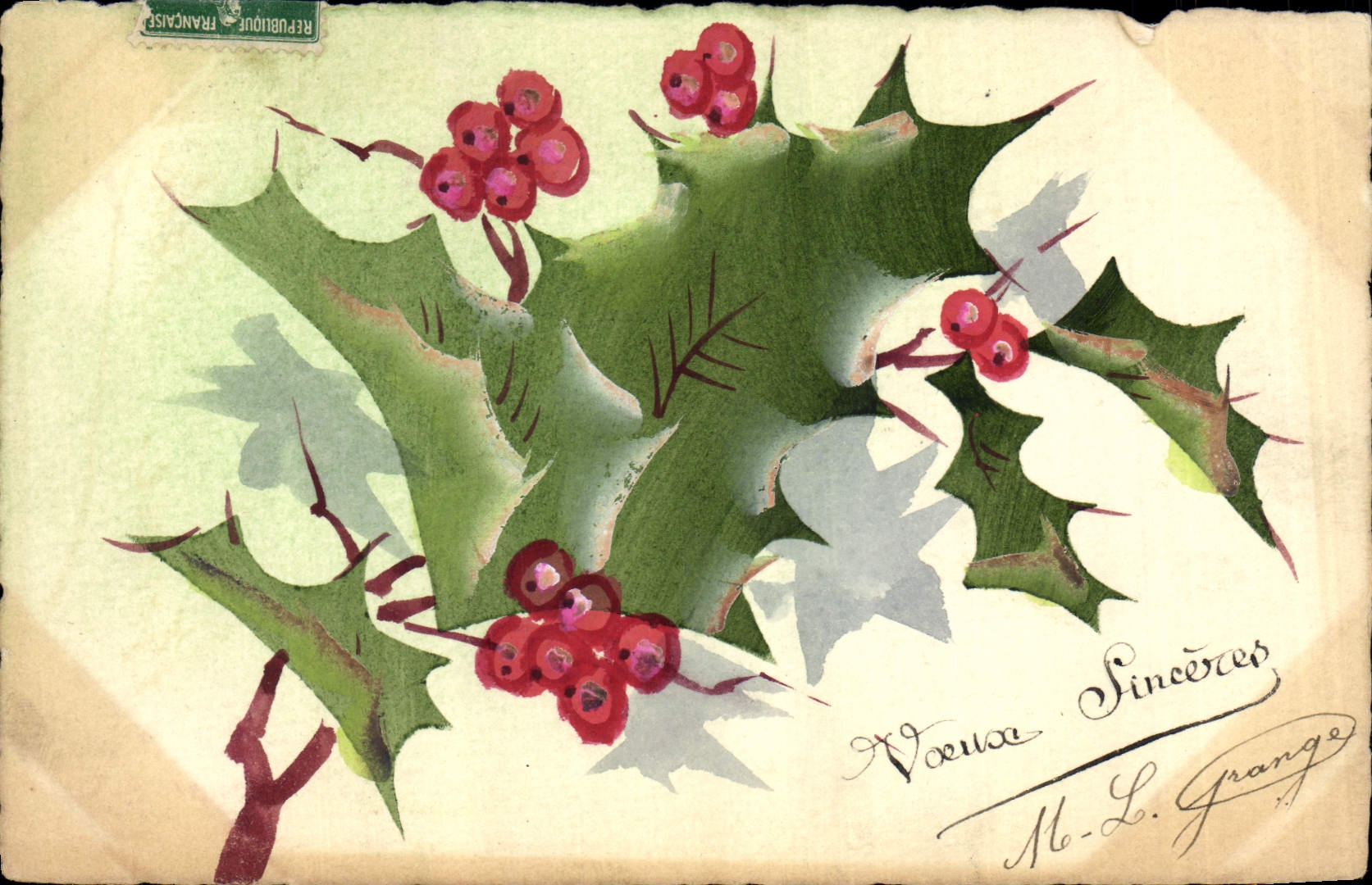 Houx — décor floral de Noël — éditeur non visible