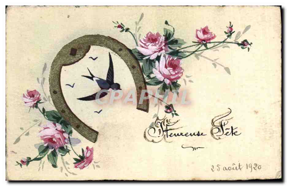 Cavigliera e rose — uccelli — 'Felice Sète' — datata 25 agosto 1920