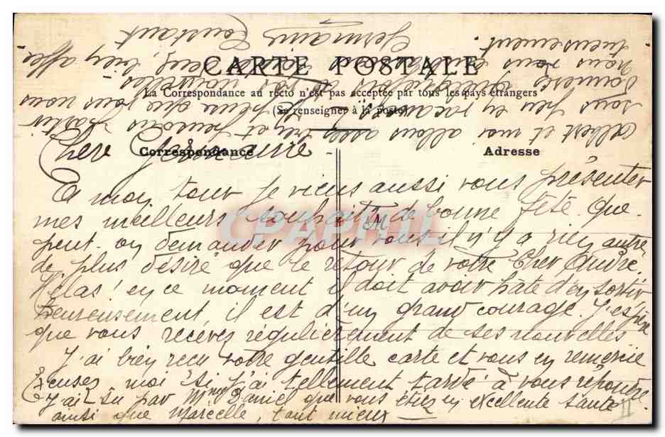 Fleurs et oiseaux — carte postale illustrée — éditeur non visible — Verso
