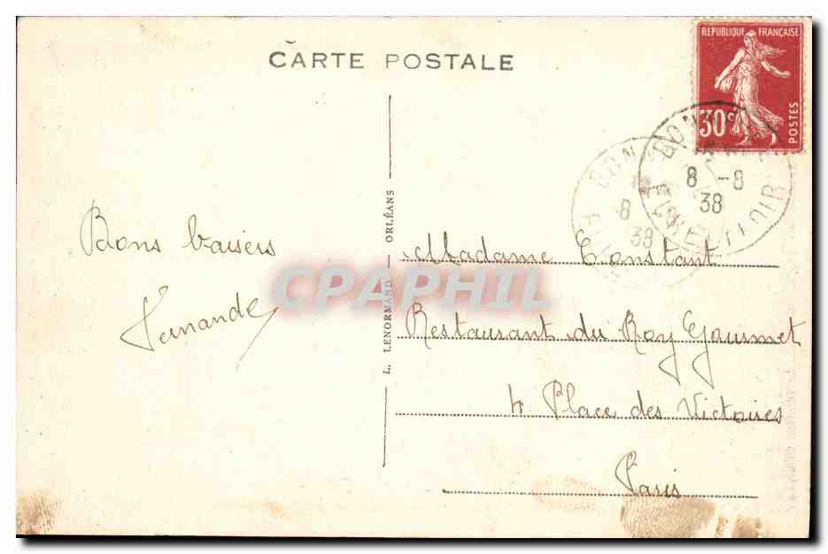 CPA Chateau Bonneval Vieille porte de St Roch — Rückseite