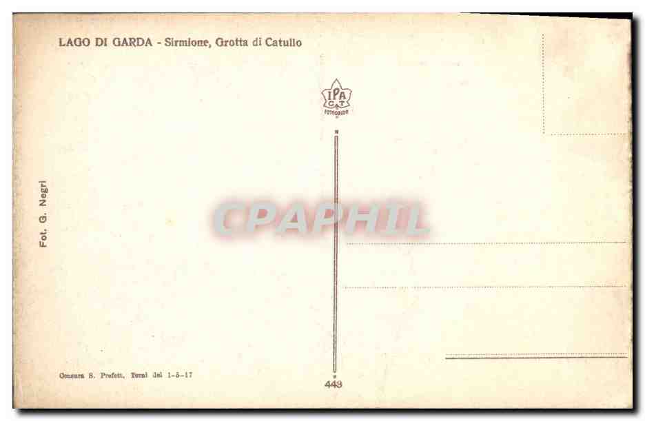 CPA Chateau Lago du Garda Sirmione Grotta di Catullo  — Rückseite