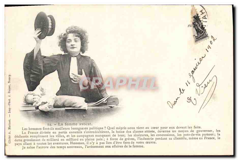 CPA Fantaisie Femme avocat Poupee 