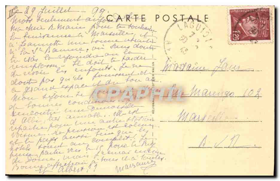 CPA Folklore Les Auvergnats chez eux Jeune menage Poupee  — Rückseite